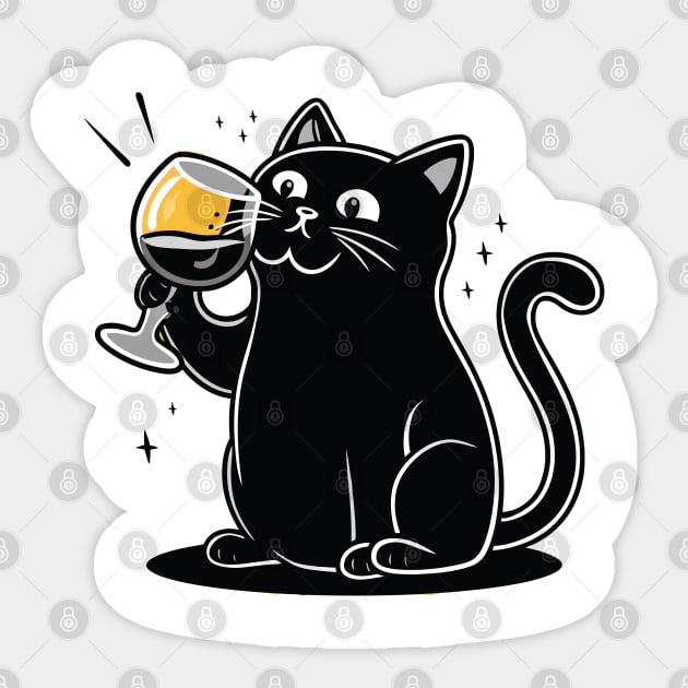 wine and cats Sticker by whatyouareisbeautiful